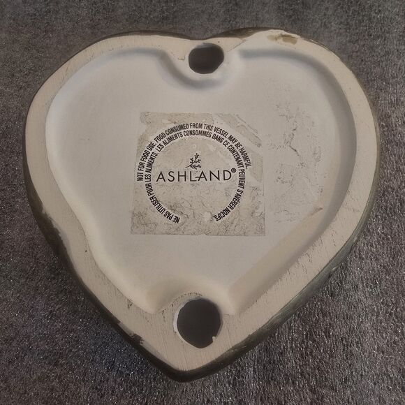 Heart Shaped Snake Serpent Gold Ashland Nevermore Ceramic Trinket Dish 5"x5" - Picture 7 of 7